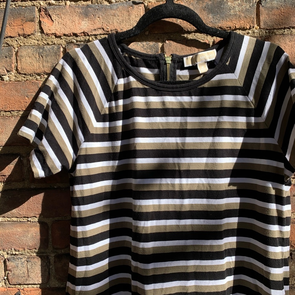Michael kors tee shirt dress zip detail size med